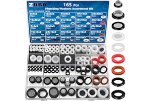 ZDBB 165 PCS Plumbing Hose Rubber Washers Assortment Set with Screen Filter and Silicone Washer Kit,for Shower Head Gasket Garden Hose Washing Machine Inlet Supply Lines Faucet Gaskets Replacement