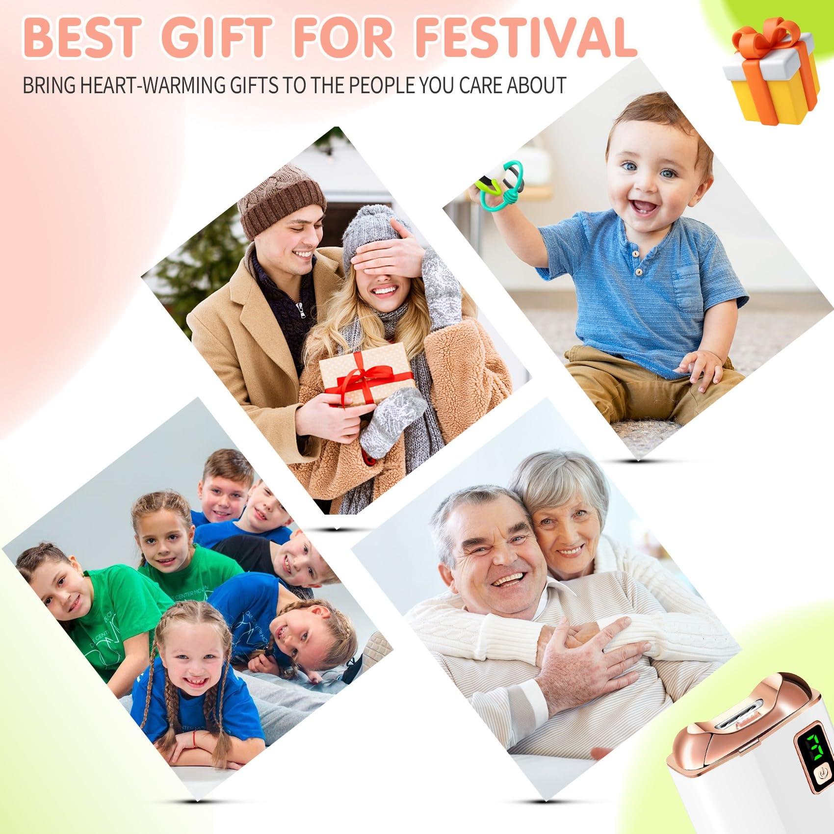 Electric Nail Clipper with LED Light, USB Rechargeable Nail Trimmer, 3-Speed Fingernail Manicure for Baby, Kids, Seniors, and Adults - Perfect for Elderly Nail Care (White)