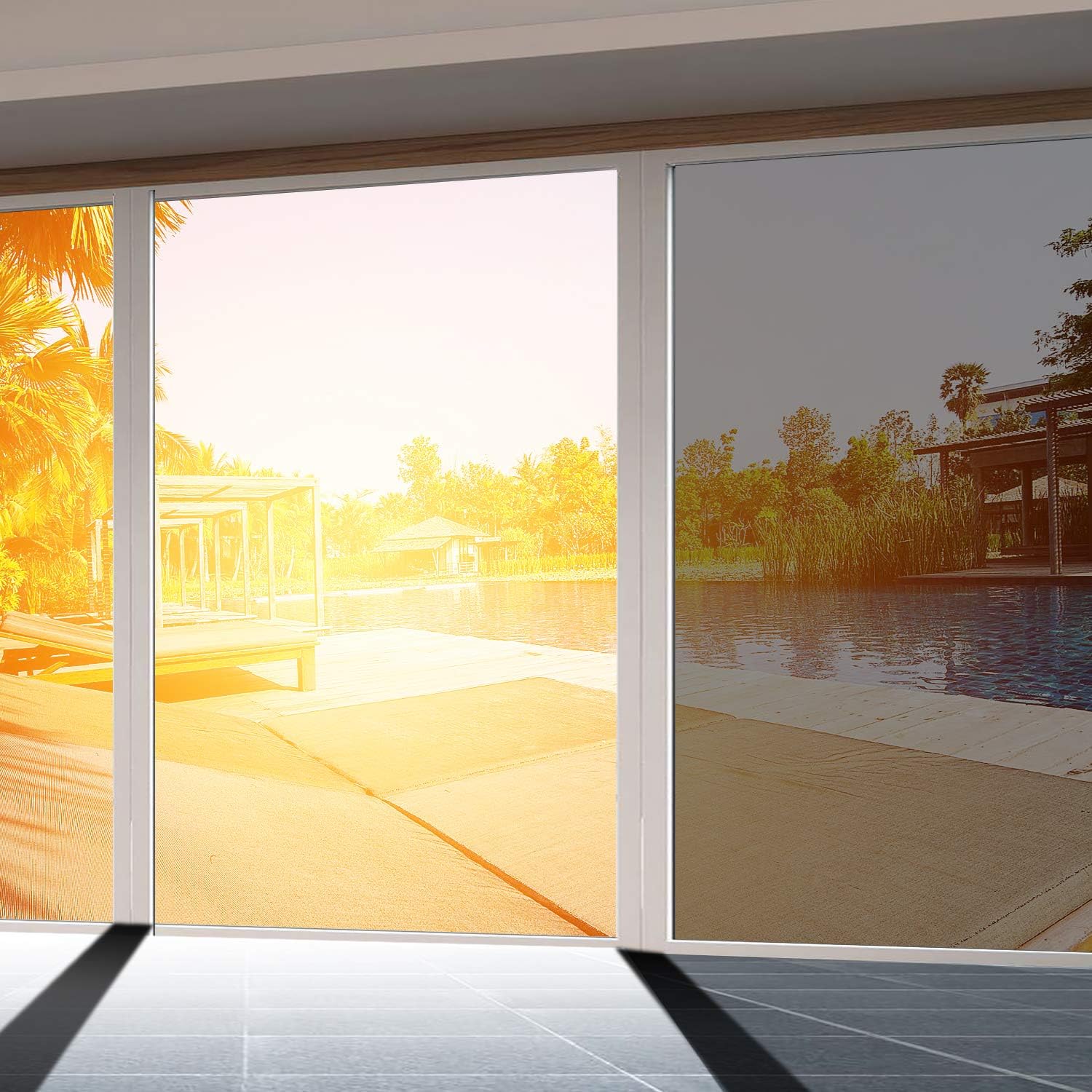ulocool Reflective Window Film, One Way Mirror Window Film, Privacy Glass Film Solar Control Window Sticker (60 x 200cm)