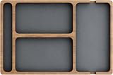 Lawnrden Valet Tray, Walnut Nightstand Organizer with Leather Inlay view 8