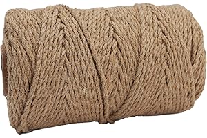KalluliCC Natural Jute Twine, 4mm 328 Feet Macrame Cord, Rope for Gardening, DIY Projects, Gift Wrapping, Picture Display, We