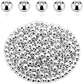 Silver Spacer Beads, 150 Pcs 8mm Round Smooth Spacer Beads for Jewelry Making Metal Silver Plated Loose Charm Bead with Hole for DIY Jewelry Making Bracelet Necklace Earring Crafts