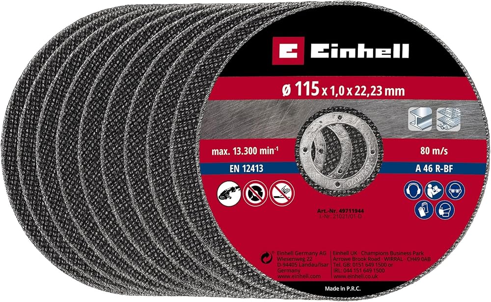 Einhell Original 49711944 10 x 115 mm 1.0 mm Thin Cutting Discs