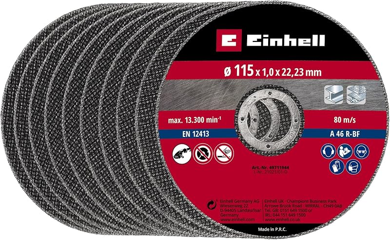 Einhell Original 49711944 10 x 115 mm 1.0 mm Thin Cutting Discs