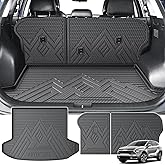 KUST Trunk Cargo Mat for Kia Sportage 2023-2025 (No PHEV), TPE Rubber Cargo Liner and Back Seat Protector for Sportage Accessories Odorless Non-Slip High Edge