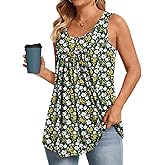 Anydeer Womens Summer Tank Tops Sleeveless Shirts 2026 Casual Tunics Loose Fit Blouses for Ladies Plus Size M-4XL