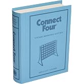 WS Game Company Connect 4 Vintage Bookshelf Edition Vertical Strategy Game | Classic Four-in-a-Row Game, Linen-Wrapped Book Box, Retro Design, Integrated Storage, 2 Players, Adults and Kids 6 and Up