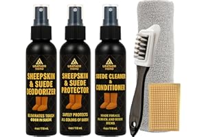 LEATHER HERO Suede & Nubuck Care Kit – Compatible with UGG Boots, Sheepskin & Winter Suede – 6-Piece Cleaner & Protector