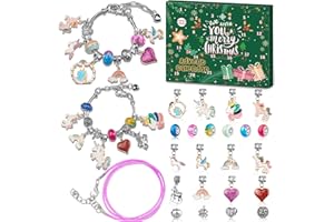 KOLBRIGHT Advent Calendar 2025 Girls Unicorn Charm Bracelets Making Kit, 24 Days of Christmas Advent Calendars for Teens Kids Age 6-12, Unicorns Gifts for Girls 6 7 8-10 Girl Craft Toys Countdown Calender.