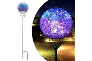 Afirst Solar Outdoor Garden Lights Decorative - Mosaic Solar Stakes Gazing Ball Waterproof Outdoor Lights Stakes for Pathway Yard Lawn Decoration