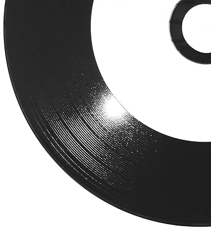 25 Bedruckbare Vinyl CD-Rohlinge schwarz Ritek Pro CD-R 700MB/80min Inkjet Printable weiß mit Vinyloptik Oberfläche in Papier