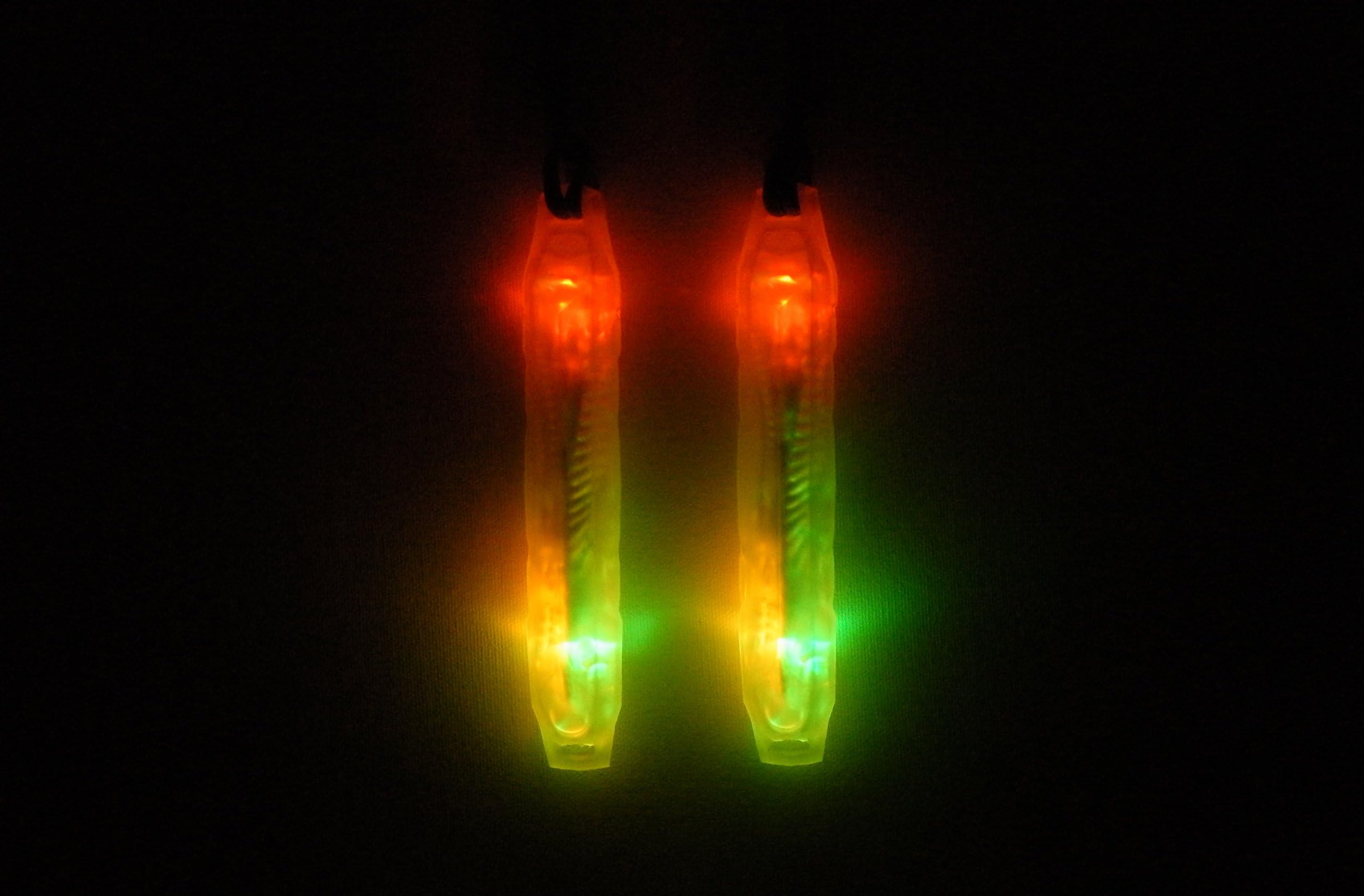 "Earth" Crystal Poi - One Pair of Flowlights with Crystal Cases, Single Loop Stretchy Flowleashes, Batteries Included