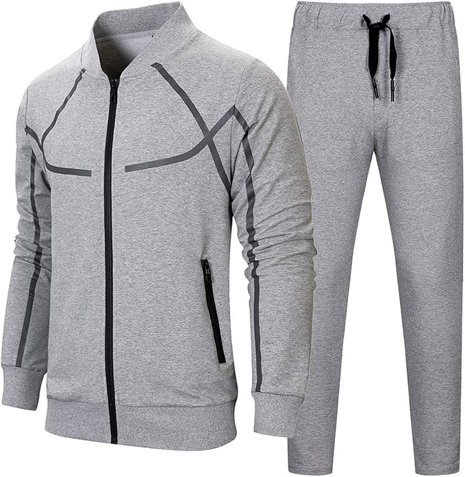 Men's Athletic Tracksuits Activewear FullZip Sport Set Casual Jogging