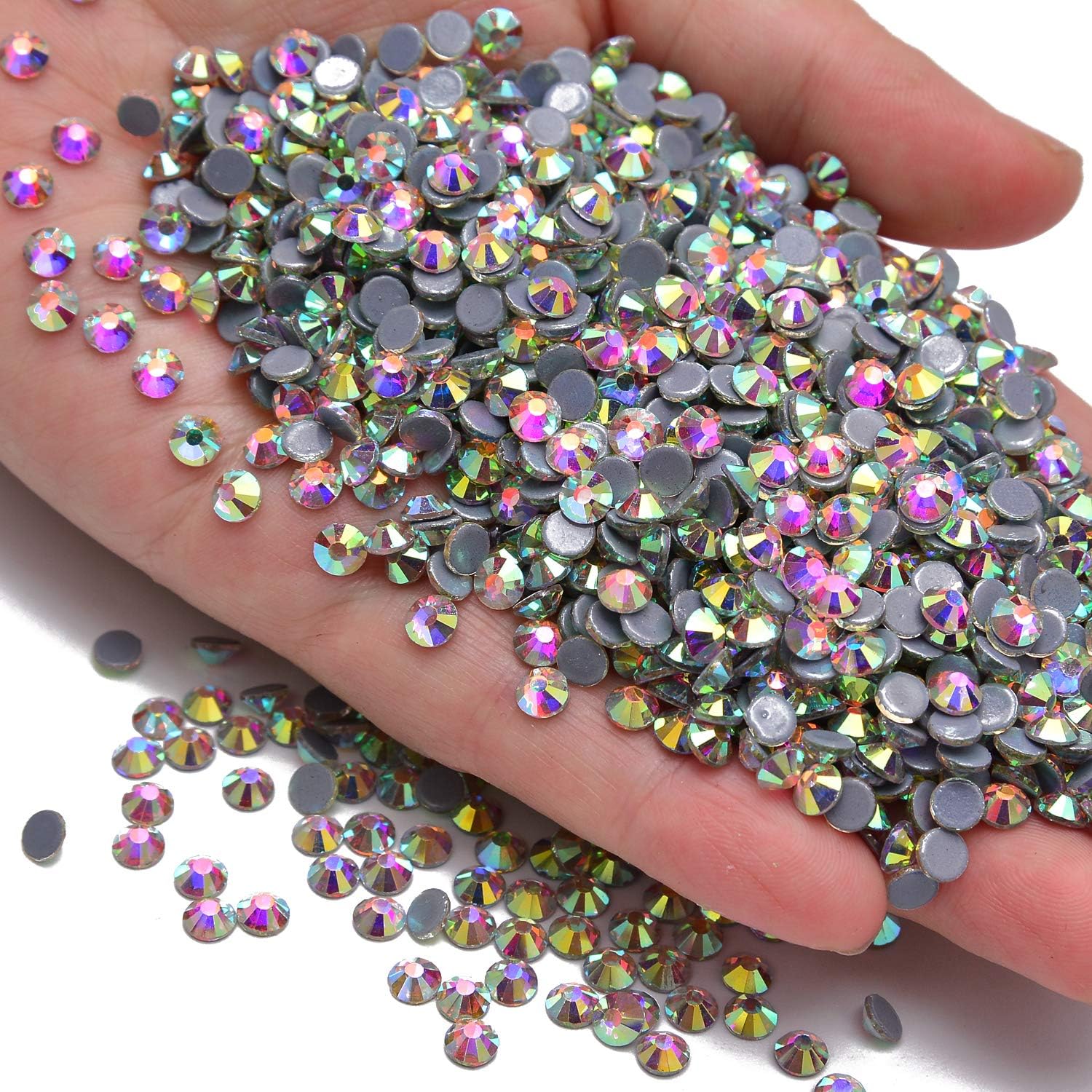 1440pcs Hotfix Quality Crystal Rhinestones Flatback Nail Art Pick Color (Crystal AB, 12ss)
