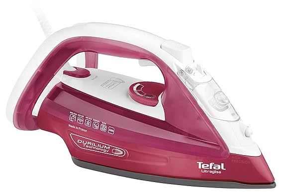 Tefal FV4920 Dampfbügeleisen Ultragliss, 2.400 W, 140 g Dampfstoß, automatische Abschaltung, rot / weiß