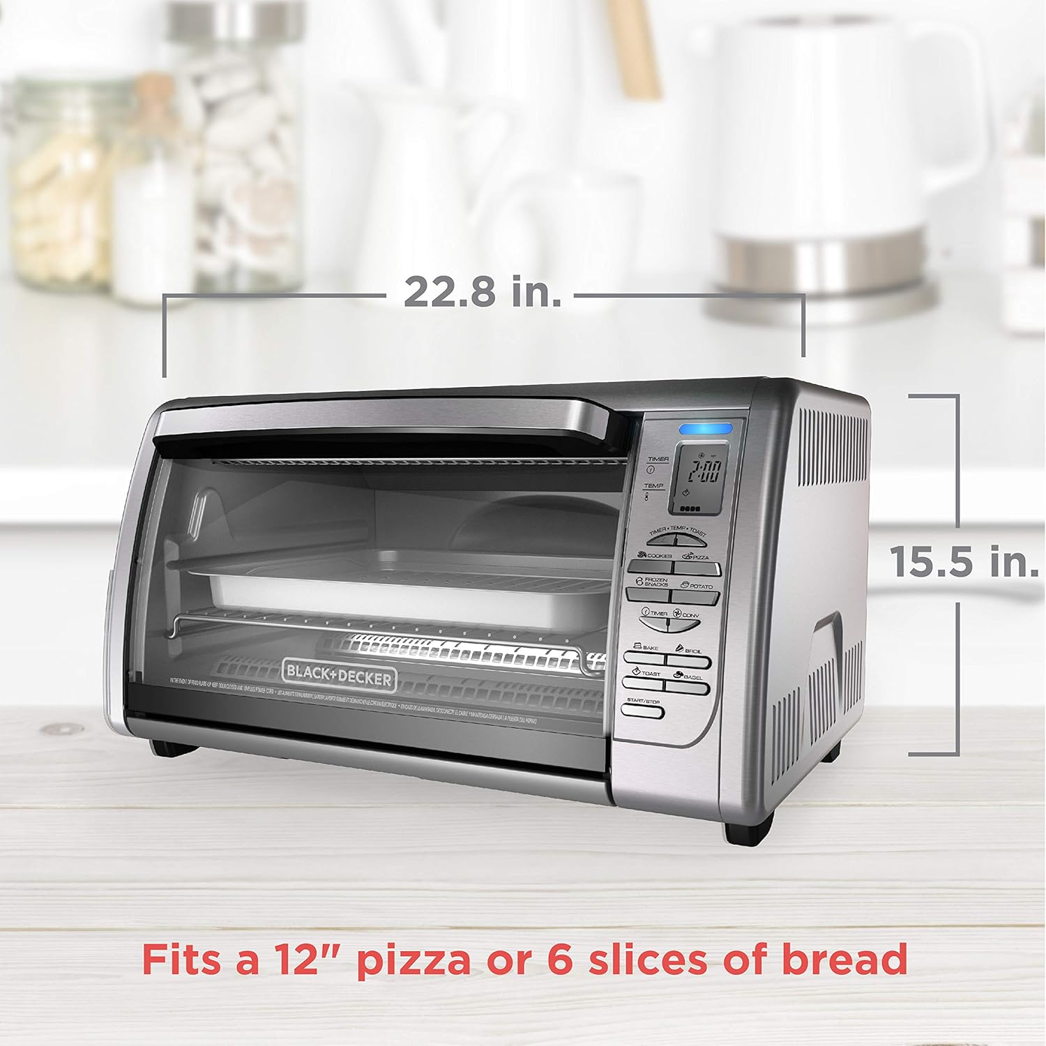 BLACK+DECKER Countertop Convection Toaster Oven, Silver, CTO6335S: Toaster Ovens: Kitchen & Dining