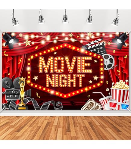 Moukeren Türabdeckung Für Filmnacht & Party – 180 X 90 Cm, Polyester, Rot/gold, Mit Seil