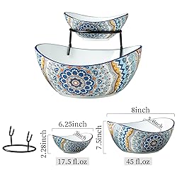 YHOSSEUN Chip and Dip Serving Set, 2 Tierd Serving