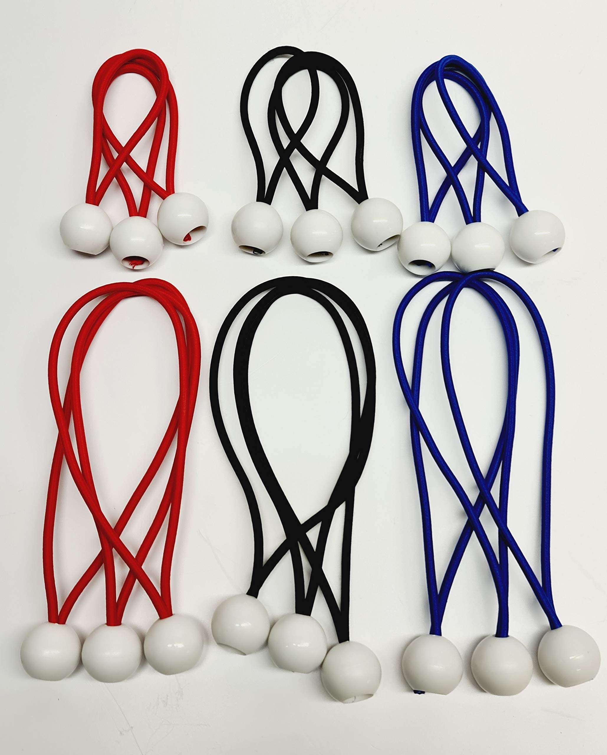 ROTA MARINE 10PCS Ball Bungee Elastic Bungee Straps Tent Tie Loop Shock Cords Easy Fix Ties Rope (Blue, 10)