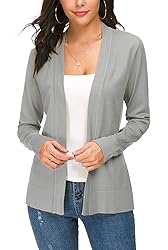EXCHIC Women's Long Sleeve Open Front Cardigan