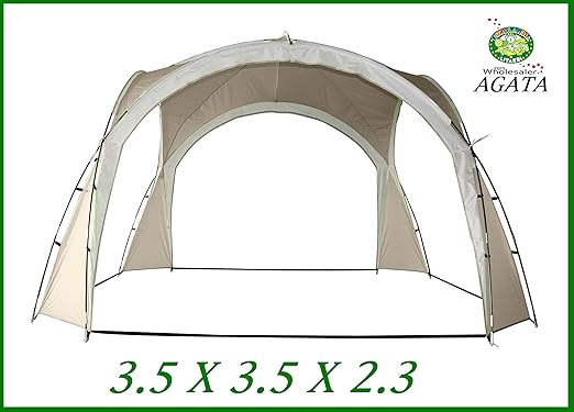 title=91735- Tenda Gazebo Agata ECRU 3.5x3.5x2.3 Ecru Tenda da Spiaggia- Porta con te