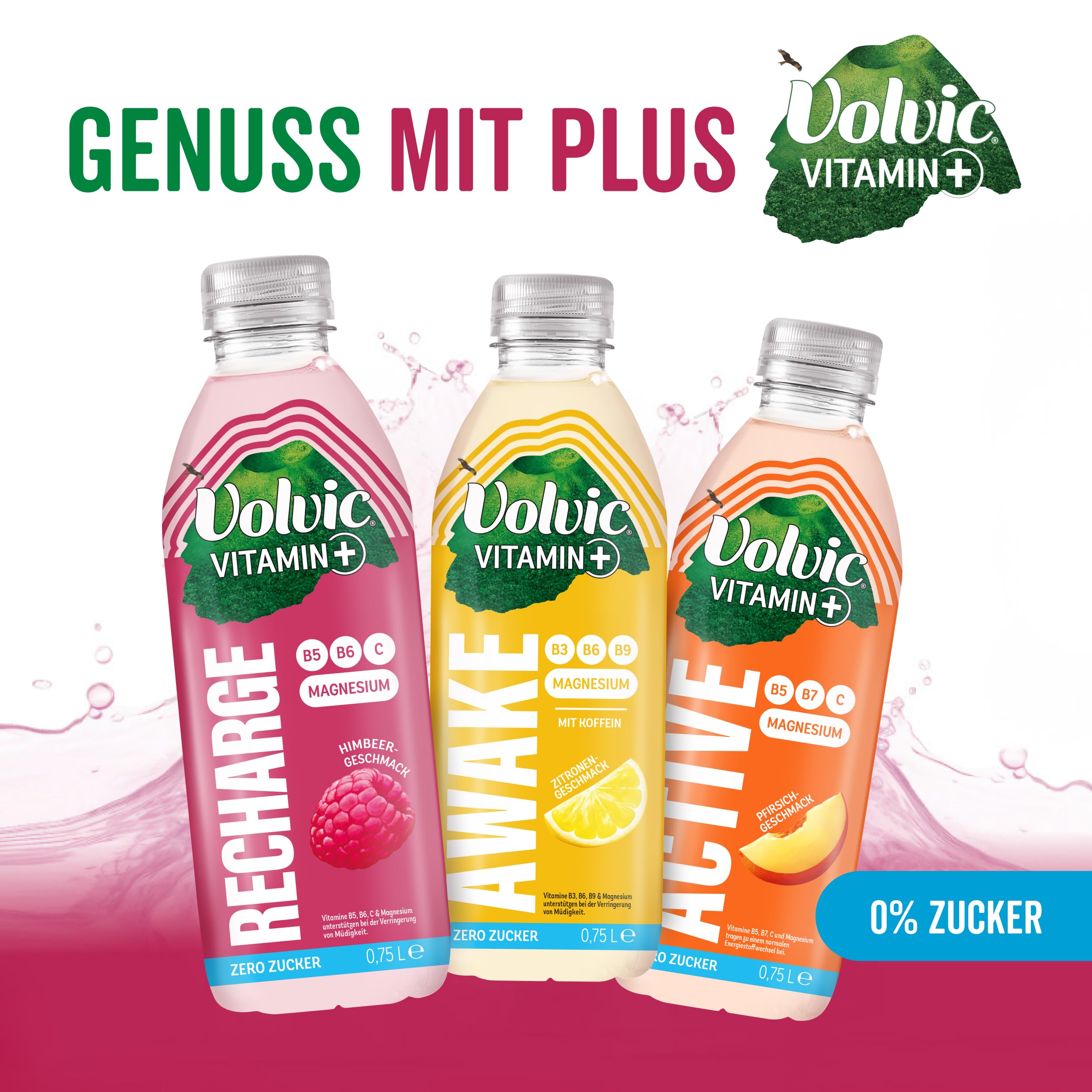 Volvic Vitamin+ Active Pfirsich – Erfrischungsgetränk mit Magnesium und Vitaminen – Ohne Zucker und ohne Kalorien – 6 x 0,75 l 5