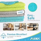 AIDEA Microfibre Cleaning Cloths Pack of 12 30x30 cm Lint Free Streak Free view 2