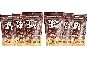 TOWELS BEYOND Tiny Bites - Waffle Mini Cones with Real Belgian Milk Chocolate (6 Pack) - Original Recipe, Delicious Cornet Snack - Bite-Size Cones by Beemax - 4.24 oz (120g)