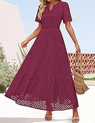 ZESICA Women's 2025 Summer Short Sleeve Maxi Dress