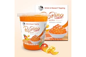 J WAY LOCAL FLAVOR J WAY Bursting Popping Mango Boba Pearl - Mango Popping Boba - Tapioca Popping Boba Mango - 2 lbs