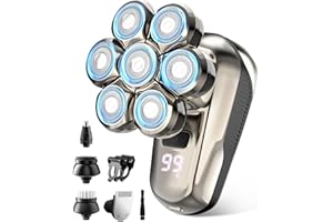 SROT Head Shaver for Bald Men, 5-in-1 Electric Razor with 7D Floating & 2-Speed Modes, IPX7 Waterproof, LED Smart Display and & Type-C Fast Charging, Professional Grooming Kit for Men Head, Face Beard