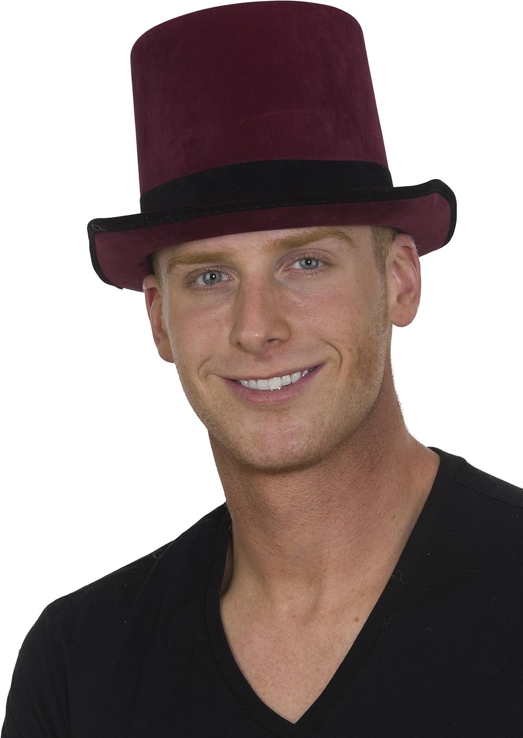 Jacobson Hat Company UnisexAdult's Tall Top Hat with Black Band 1, red, Adjustable