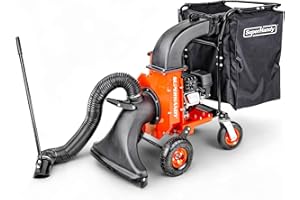 SuperHandy Leaf Vacuum & Wood Chipper – 7HP 209cc Gas Engine, 10:1 Mulch Ratio, 6-Bushel Collection Bag, 13.4" Impeller, Walk-Behind Vacuum Mulcher with Castor Wheels for Lawn & Yard Cleanup