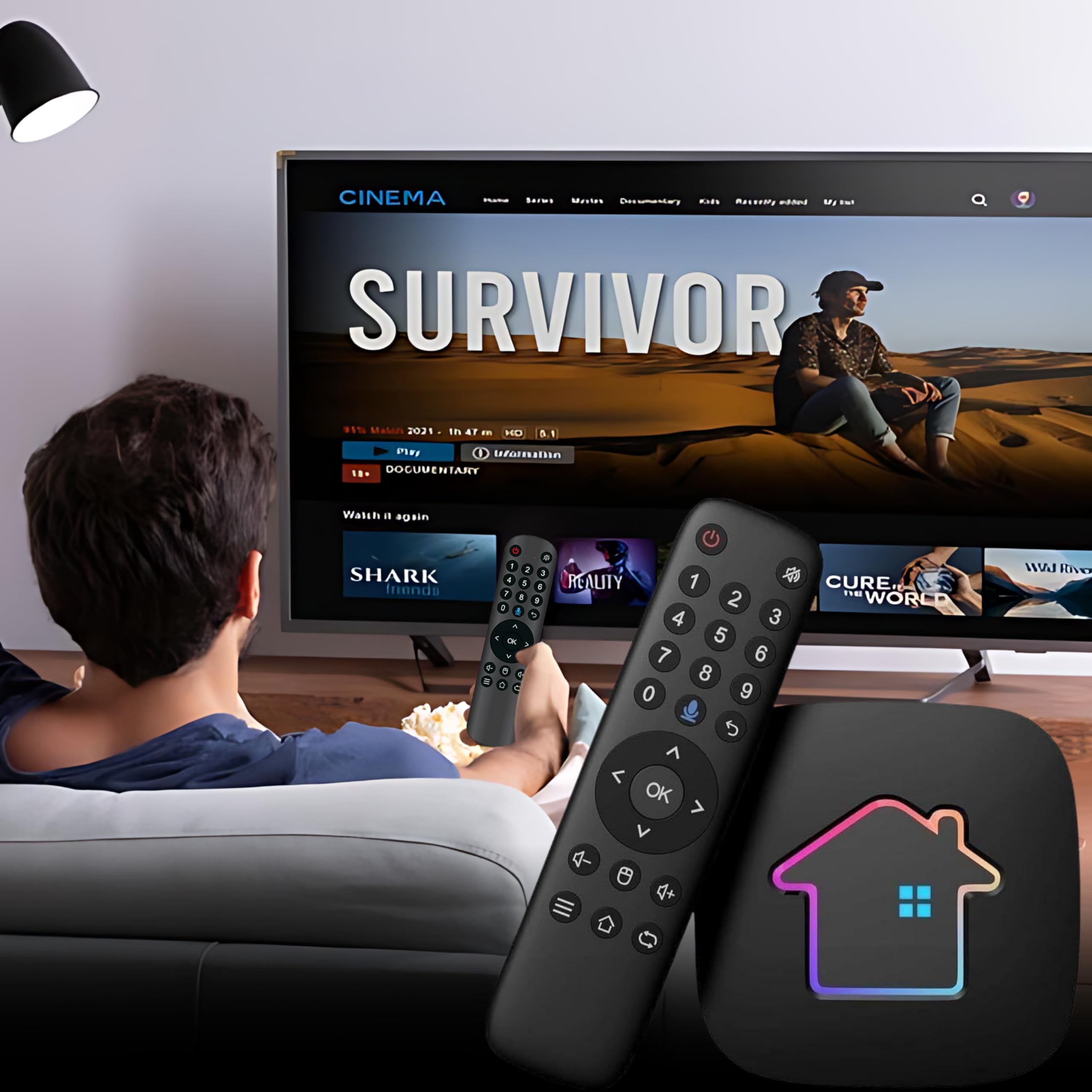 2025 H8 Brazil TV Box – New Version – Voice Remote Control – 2GB RAM + 16GB ROM – 4K Ultra HD – Dual-Band Wi-Fi (2.4/5GHz) – Bluetooth 5.0 – Alexa Support