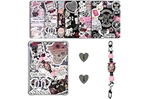 CuddleJunk 6 PCS 6.8” x 4.8” Clear Back Cover Inserts Compatible for Kindle Paper white 11th-12th Color Soft with Silicone Beaded Strap Charm, Accessories for Kindle E-reader