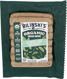 Bilinski, Organic Sage Chicken Breakfast Sausage, 12 Ounce