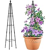 AlisisFores 4 Ft Garden Obelisk Trellis for Potted Climbing Plants | Tower Trellis, Rustproof, Plastic Coated Metal, Plant Support for Vegetables, Vines and Rose Bushes