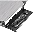 VIVO Large Height Adjustable Under Desk Keyboard Tray, C-clamp Mount System, 27(33 Including Clamps) x 11 inch Slide-Out Platform Computer Drawer for Typing, Black, MOUNT-KB05HB