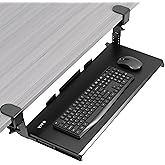 VIVO Large Height Adjustable Under Desk Keyboard Tray, C-clamp Mount System, 27(33 Including Clamps) x 11 inch Slide-Out Plat