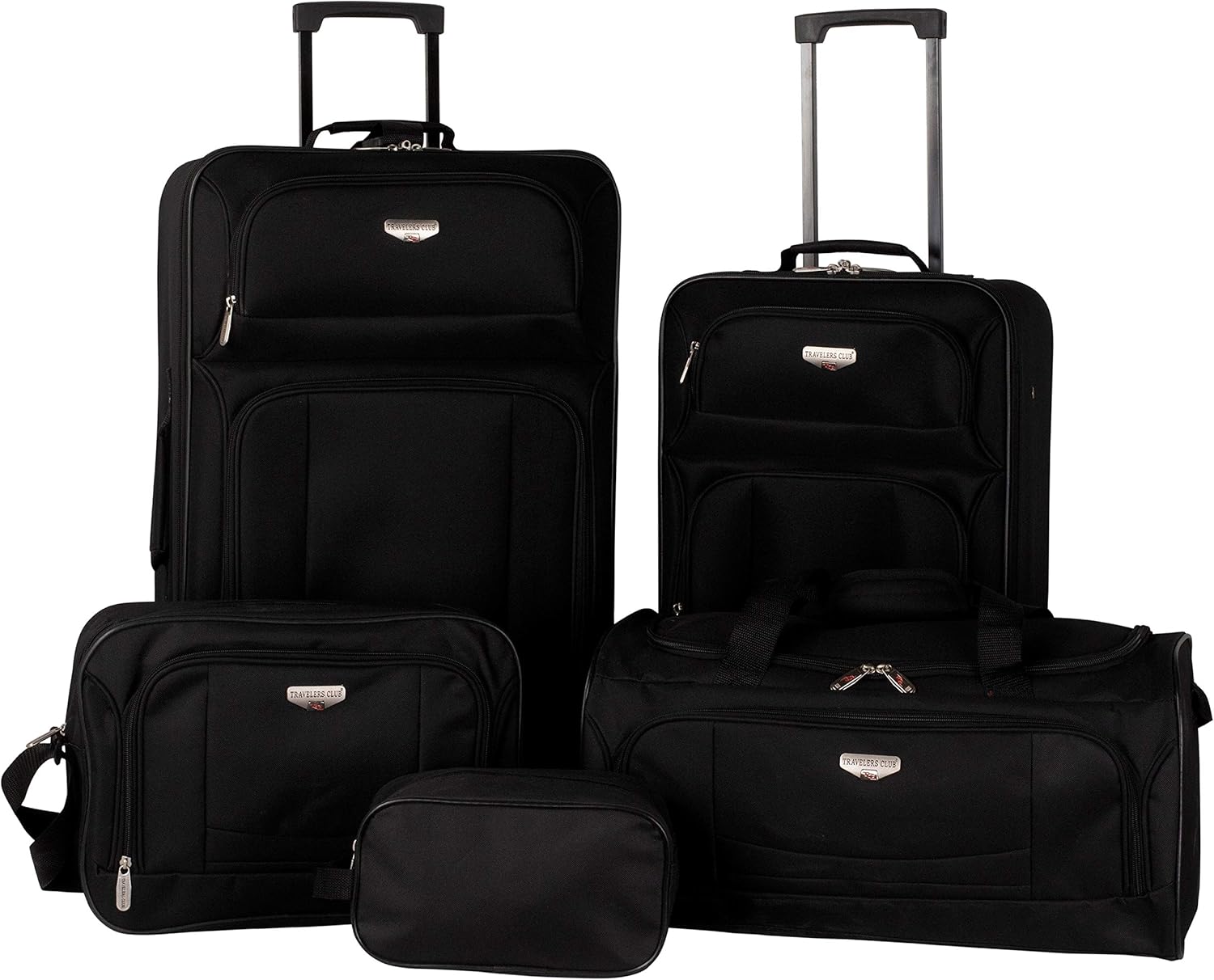 Travelers Club 5 Piece Tuscany, Black Luggage Set, 5 Piece
