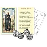 Trendzeen St Peregrine Prayer Card - Laminated Holy Cardstock, Pocket Token, One Day At a Time Token, The Lord's Prayers - San Peregrino Laziosi, Patron Saint of Cancer Themed Set of 4 Items