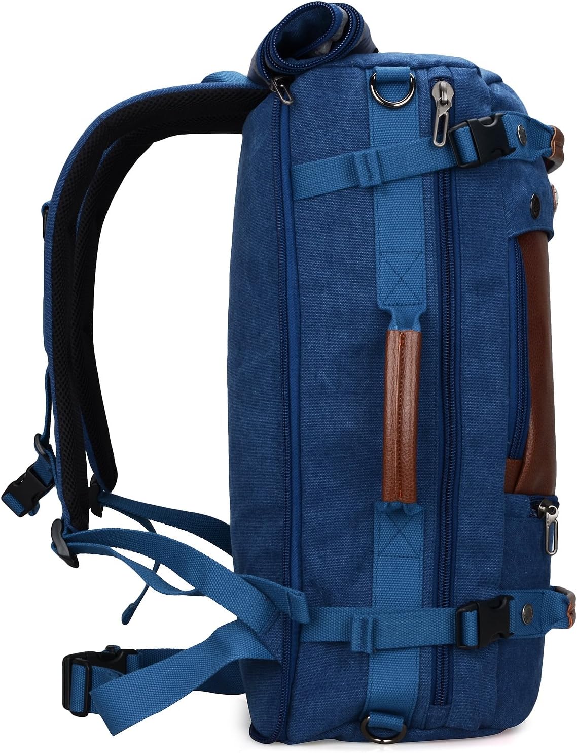 WITZMAN Travel Backpack for Men Women Carry on Luggage Backpack Canvas Rucksack Duffel bag with Shoe Compartment(A2021 Blue) - Image 5
