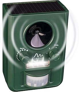 Gardigo Tiervertreiber Ultraschall Solar | Katzenschreck, Marderabwehr mit Blitzlicht | Multifrequenz Gerät, 5 Modi, 10 m Reichweite | Deutscher Hersteller