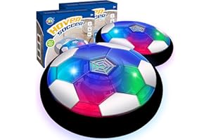 HONY Hover Soccer Ball Toys for Boys, 2 Soccer Balls with Soft Foam Bumpers﻿, Indoor Outdoor Air Floating Hover Ball Football Game Kids Gifts Toys for Age 3 4 5 6 7 8 9 10-16 Year Old Boys