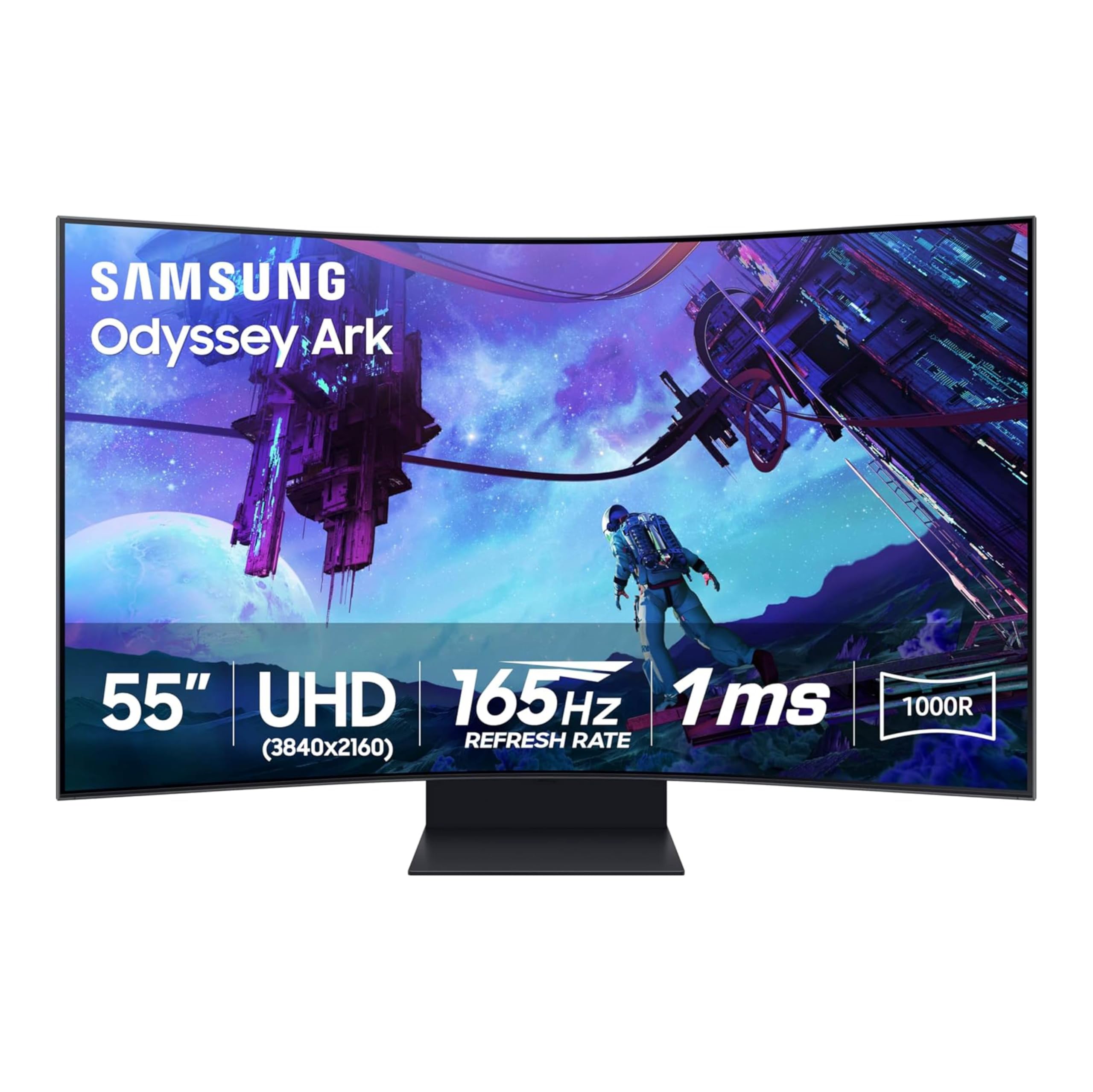 Photo 1 of Samsung 55" Odyssey Ark 2nd Gen 4K UHD 1000R Curved Gaming Monitor, 165Hz, 1ms, 4 Input Multi View, Quantum Mini-LED, AMD FreeSync Premium Pro, HDR 10+, Height Adjustable Screen, LS55CG970NNXGO