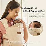 Momcozy Newborn Carrier 0-12M 3.2-11.3kg Cotton Khaki Waist 64-127cm view 6