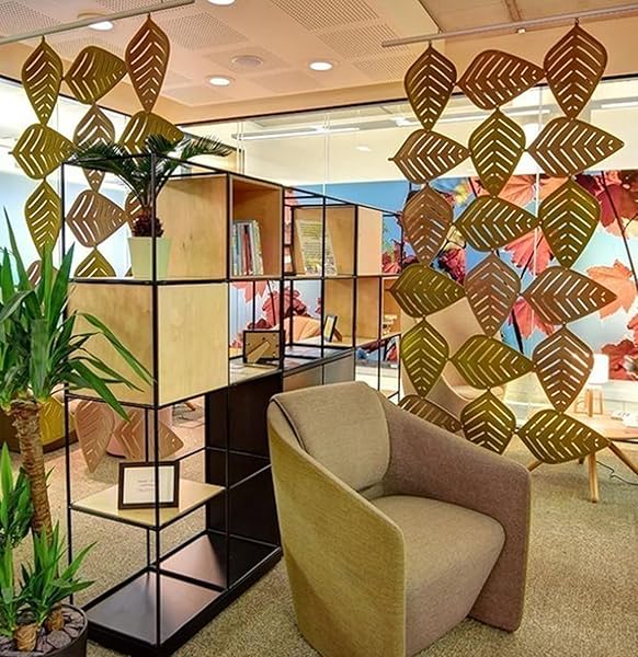 OSHIYINN 3D LEAFS 12PCS/SET 16.53″X10.24″ FELT FIBER SURFACE HIGH DENSITY POLYESTER BOARD ROOM HANGING SCREEN DIVIDER HOME PANEL DIY HOME DECOR (YELLOW)