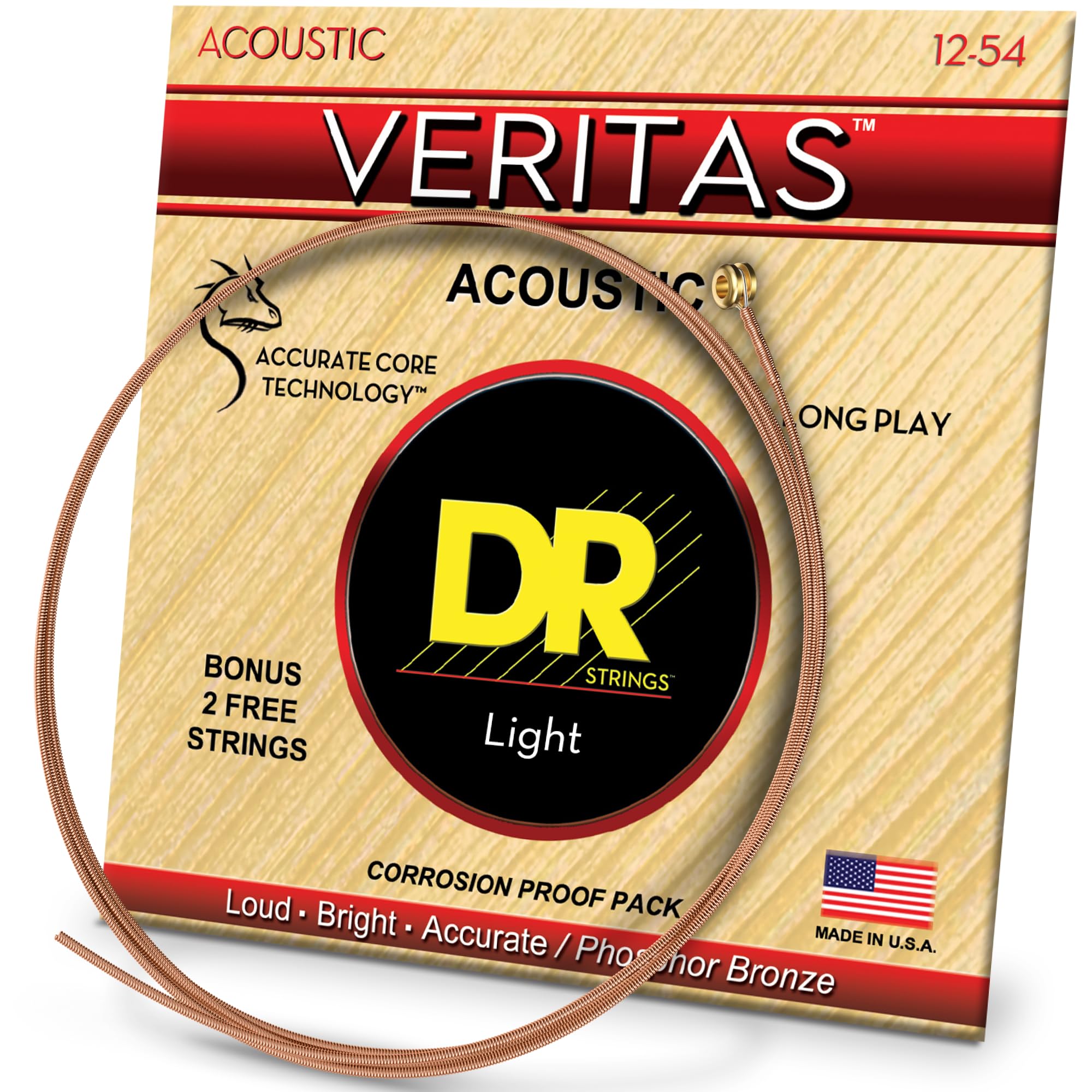 DR Strings (デーアール) アコギ弦 VERITAS フォスファーブロンズ .012-.054 VTA-12 【国内正規品】商品画像