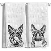 LUKIPOM German Shepherd Gifts Kitchen Towels Set of 2,German Shepherd Gifts for Women Men Decor Accessories Hand Towels for Bathroom,Funny Dog Bathroom Hand Towels,16x24 Inch