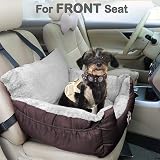 GoFirst Dog Car Seat Small Dog Cat Booster with Storage Pocket Brown view 5